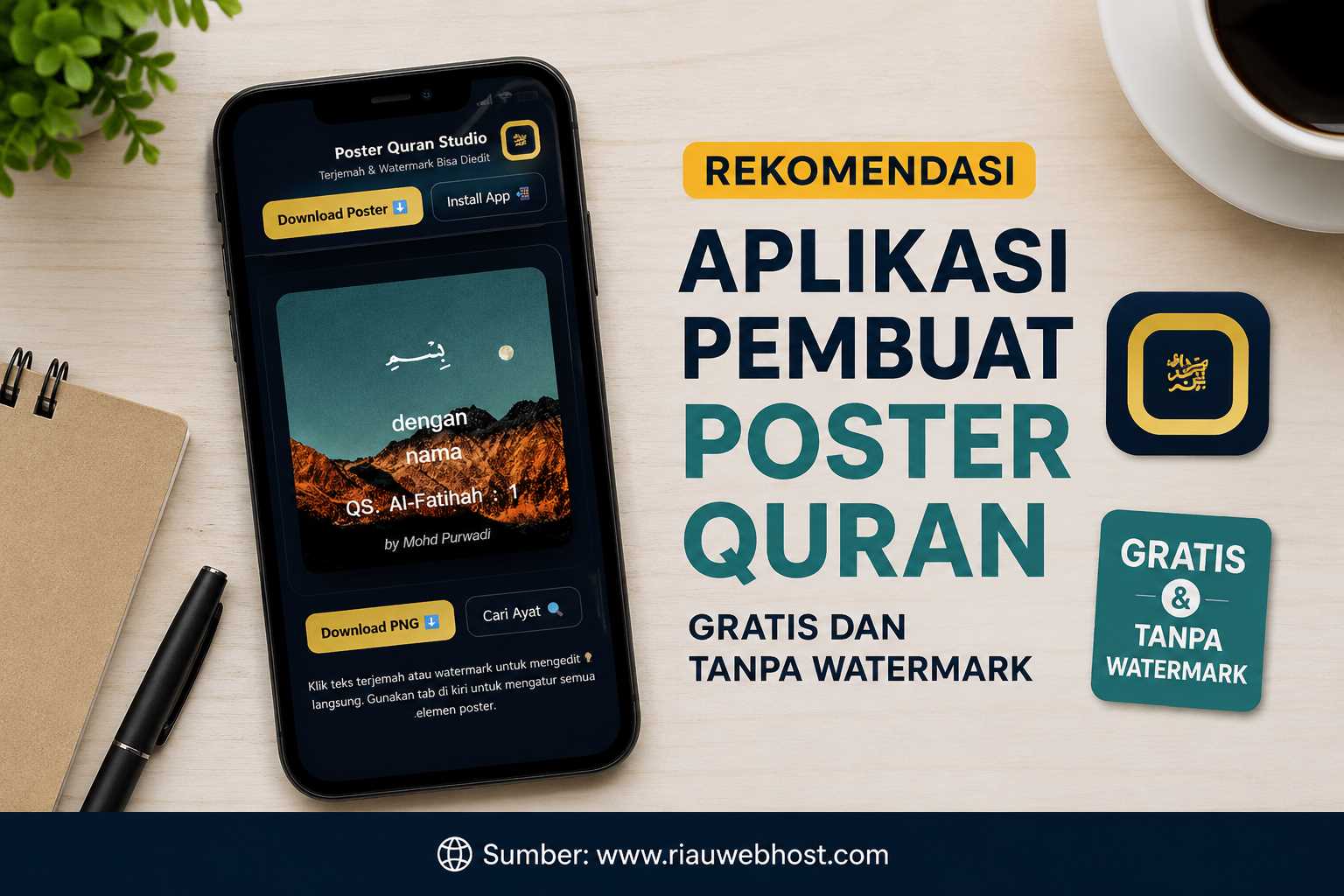 Rekomendasi Aplikasi Pembuat Poster Quran Gratis dan Tanpa Watermark